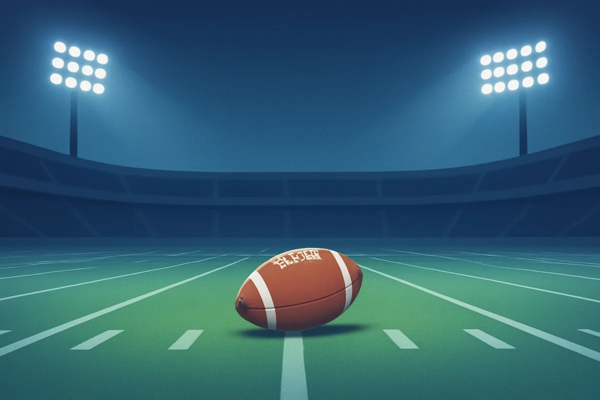Amerikai futballpálya tojás alakú labdával